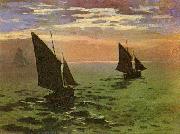 Claude Monet Fishing Boats at Sea oil painting artist